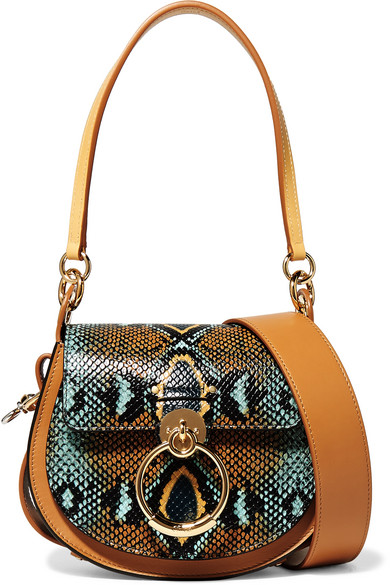 
Chloé - Tess small snake-effect and smooth leather shoulder bag